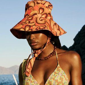 Urban Outfitters Retro Floral Bucket Sun Hat